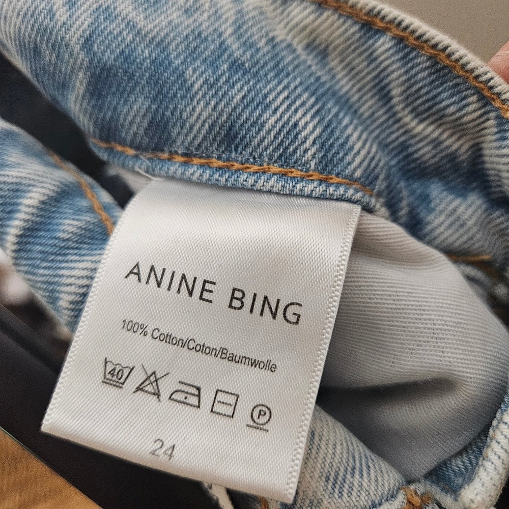 Anine Bing Sonya Jean High Waist Light Wash Denim Button Fly Women Size 24 *Flaw - Picture 8 of 8